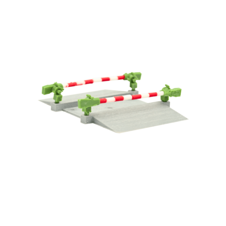 Bahnübergang eingleisig und beschrankt