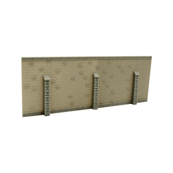 Backsteinmauer mit Stützen unlackiert