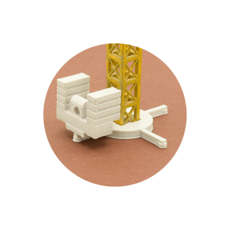 Turmdrehkran gelb/orange als mini Bausatz