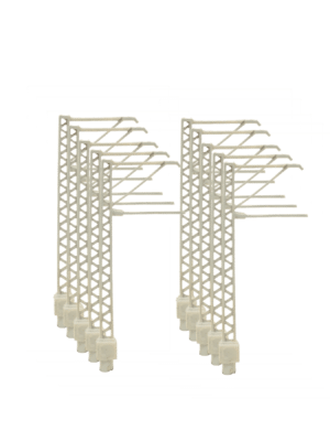 10er Pack Oberleitungs -Mast Spur N, Einzelträger, grau