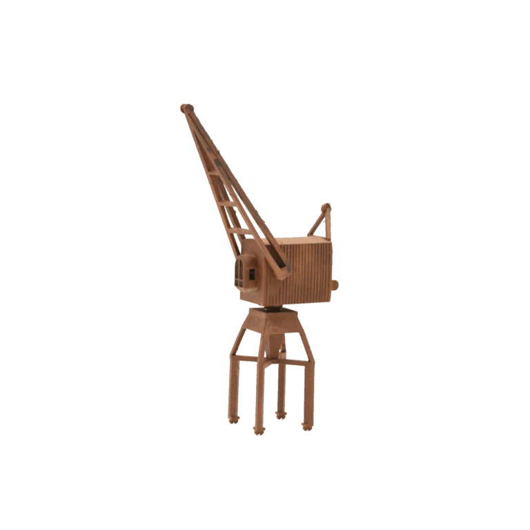 Verrosteter Hafenkran Spur H0