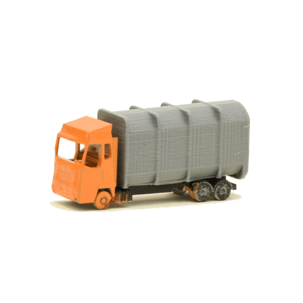 Müllwagen für Mülleimer / orange-grau