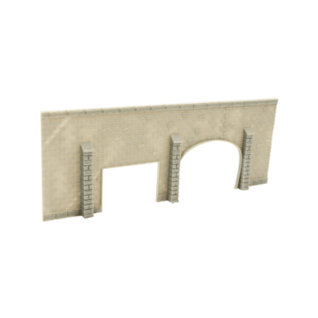 Spur N Tunnelportal Backstein zweigleisig flach mit Straße links