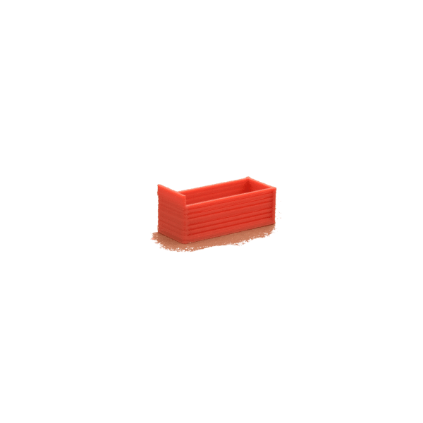 Abrollcontainer Bauschutt hoch rot