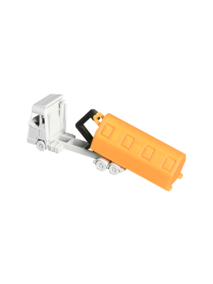 LKW Hakenwagen mit Klappencontainer orange