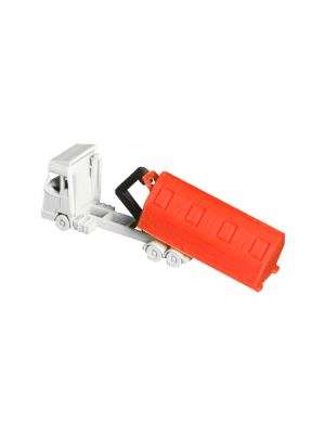 LKW Hakenwagen mit Klappencontainer rot