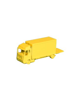 LKW Motorwagen mit Hebebühne oben gelb