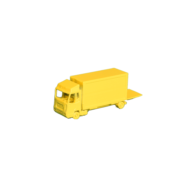 LKW Motorwagen mit Hebebühne oben gelb