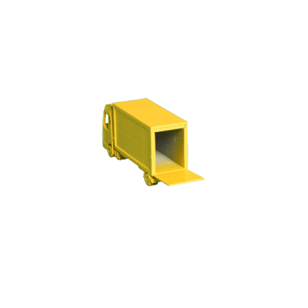 LKW Motorwagen mit Hebebühne oben gelb