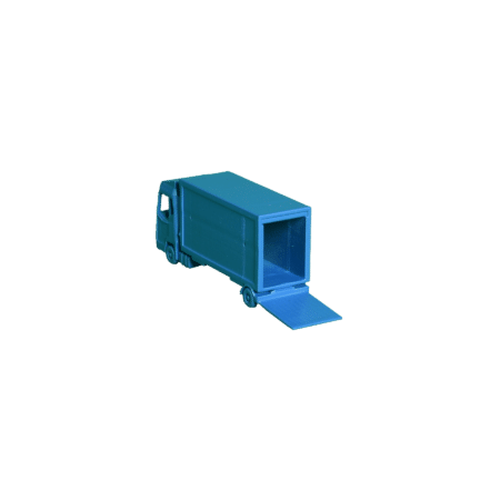 LKW Motorwagen mit Hebebühne unten blau