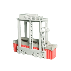 Spur TT Straddle Carrier mit Container