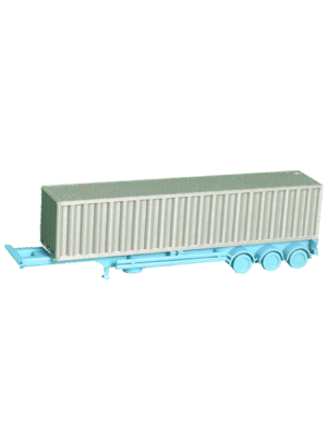 Container Chassi 40ft blau lang mit Container