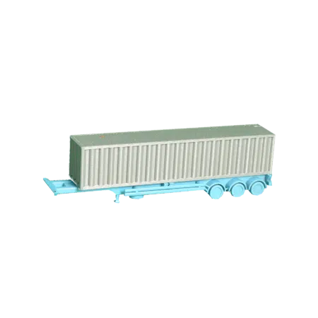 Container Chassi 40ft blau lang mit Container