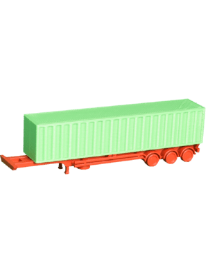 Container Chassi 40ft rot lang mit Container