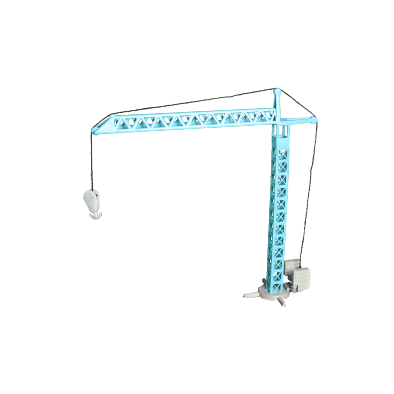 Turmdrehkran blau lackiert Bausatz