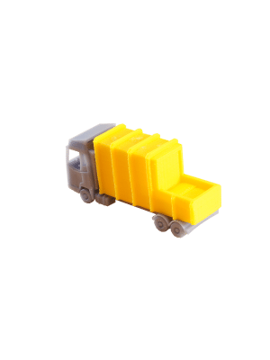 Spur N LKW mit Containerpresse gelb