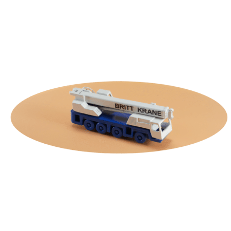 Spur N Mobilkran weiss beschriftet