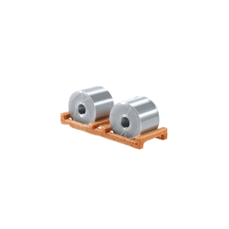 Spur TT Stahl Coils in Transportgestell