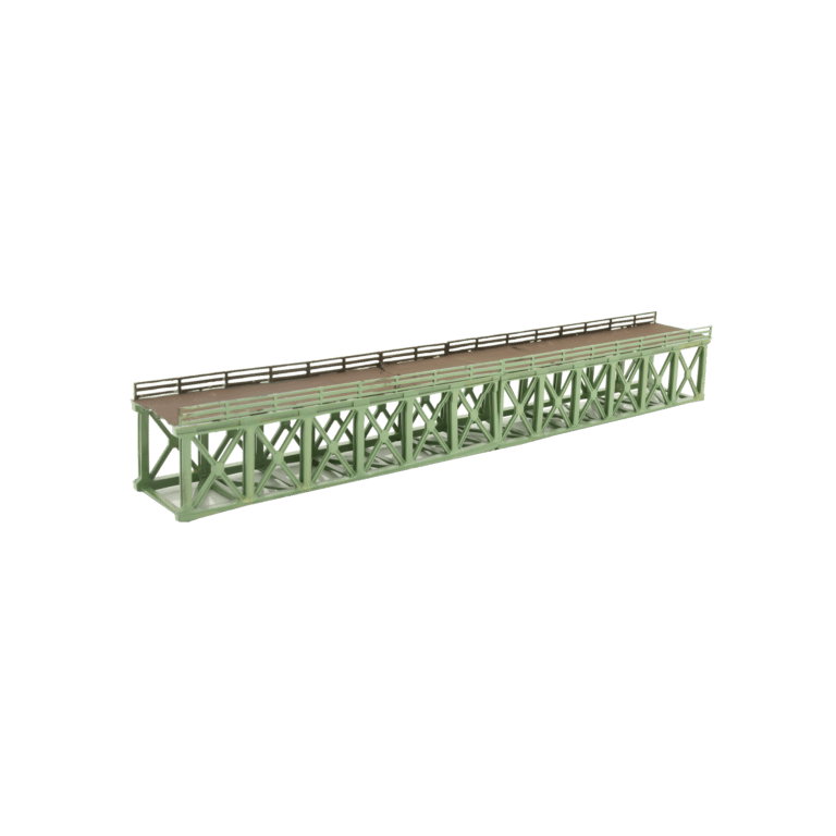 Spur N Stahl Kasten Unterzugbrücke grün 300mm lang