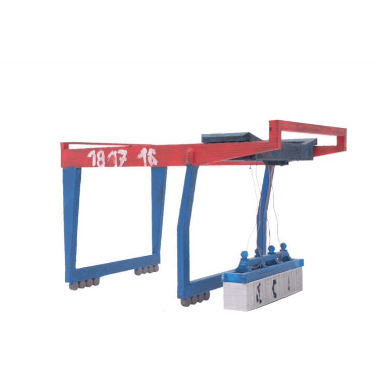 Spur N Containerkran Bahn rot-blau