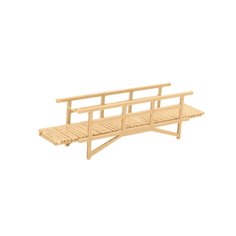 Spur N Fußgänger Holzbrücke hellbraun