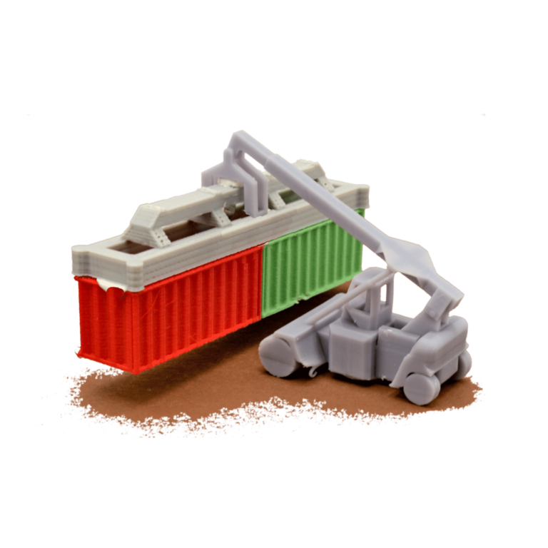 Spur N Reach Stacker mit Container
