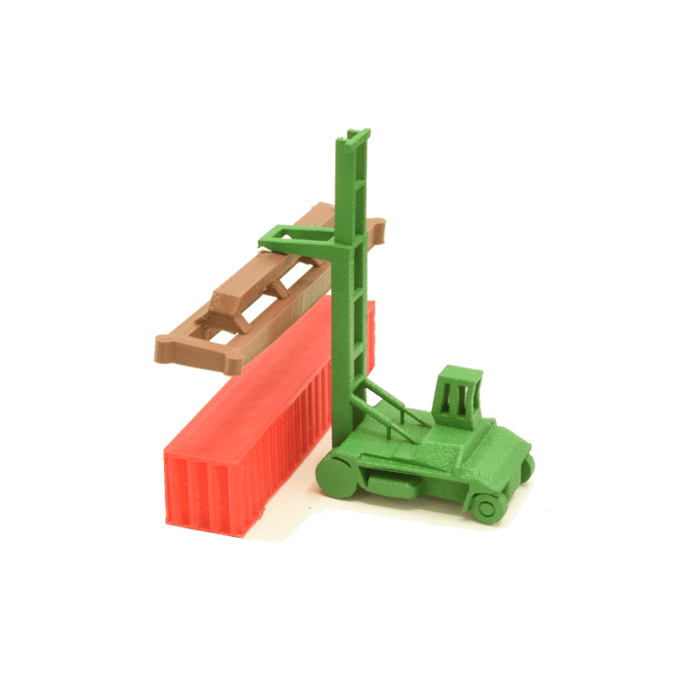 Spur N Containerstapler lackiert grün