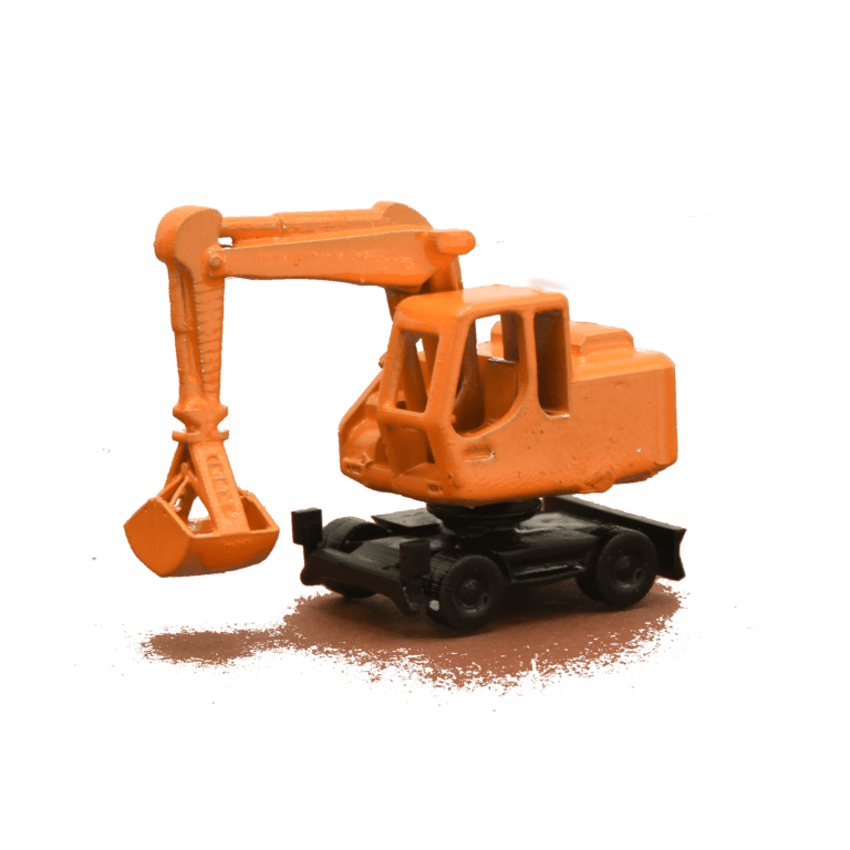 Spur N Radbagger orange mit Korb