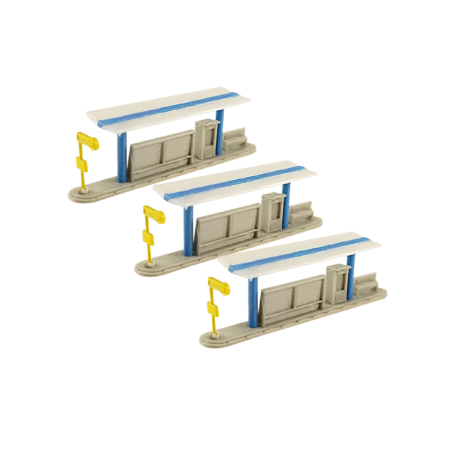 Spur N Bushaltestelle blau ZOB 3er Set