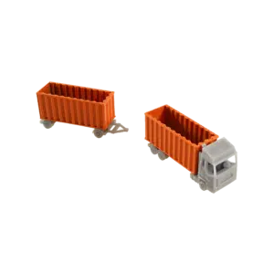 Spur N LKW mit 2x Schrottcontainern orange