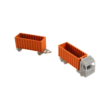 Spur N LKW mit 2x Schrottcontainern orange