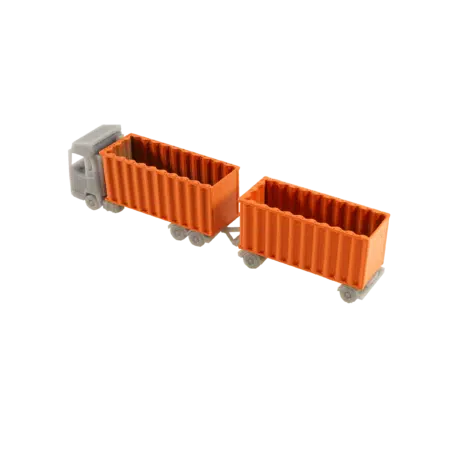 Spur N LKW mit 2x Schrottcontainern orange