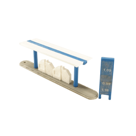 Spur N Extra Säulenelement Tankstelle blau-weiss