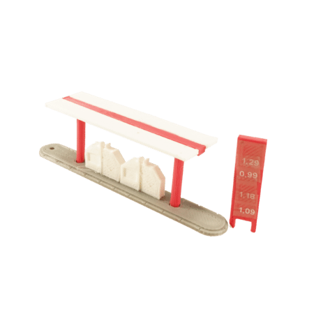 Spur N Extra Säulenelement Tankstelle rot-weiss