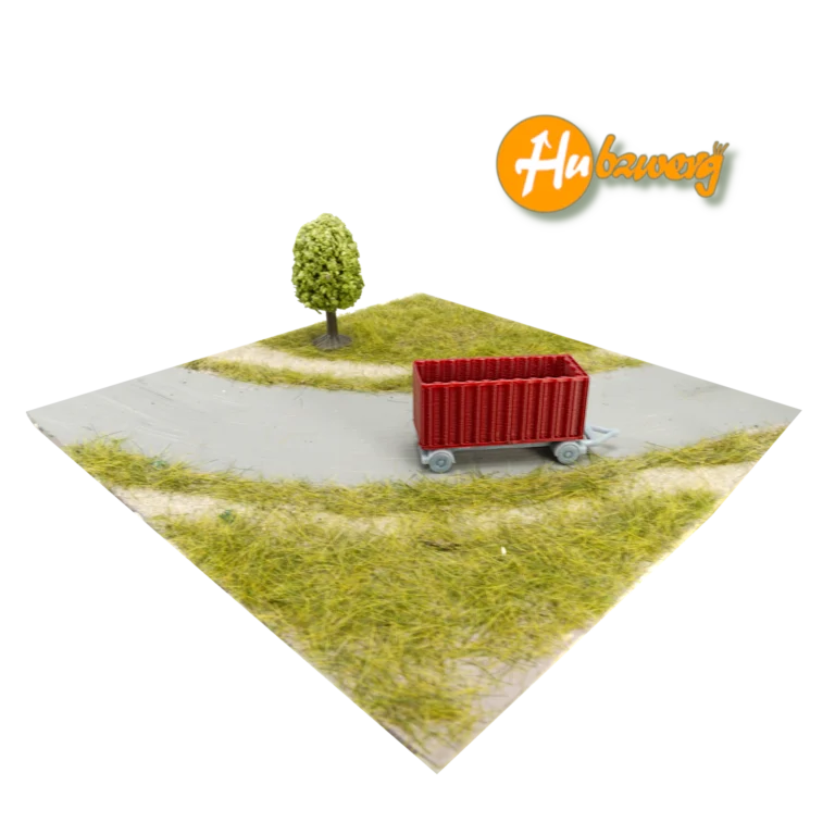 Spur N Anhänger mit 1x Schrottcontainer 20ft rot