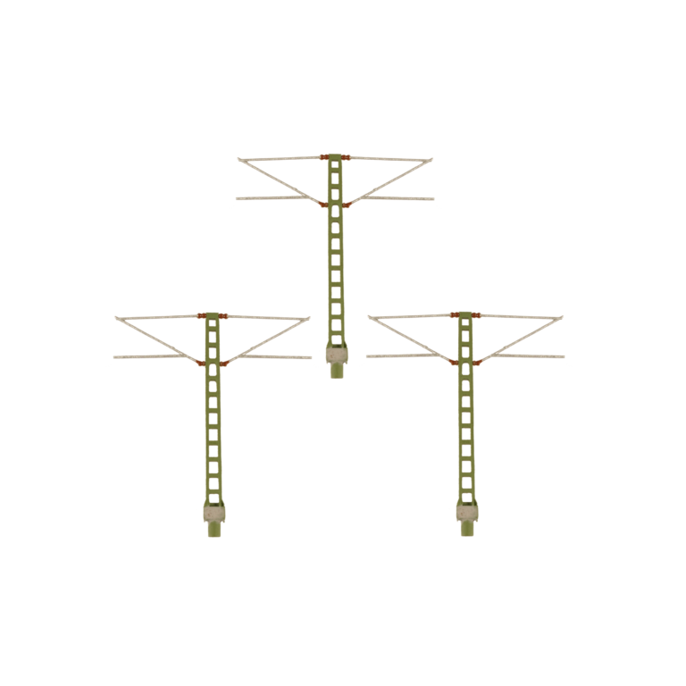 Spur TT Oberleitung zweigleisig Mast 7m 3er pack