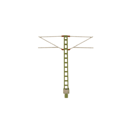 Spur TT Oberleitung zweigleisig Mast 7m