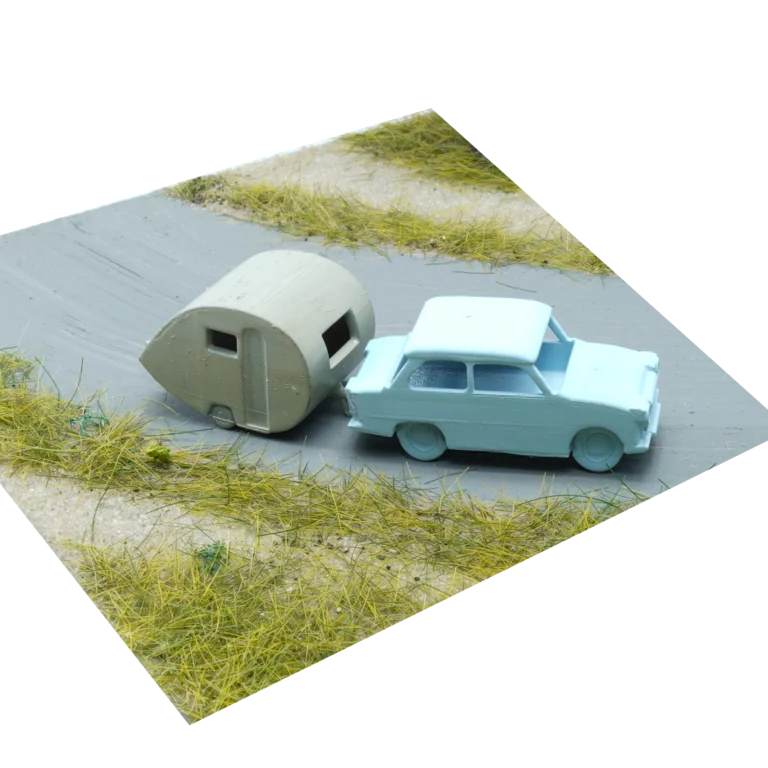 Spur TT Trabant hellblau mit Camping Ei
