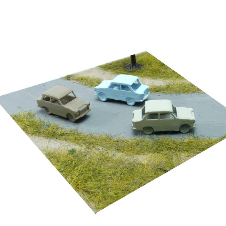 Spur H0 Trabant 3er Set lackiert