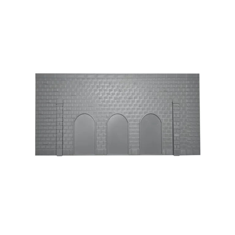 Backsteinmauer mit Galerie Spur H0