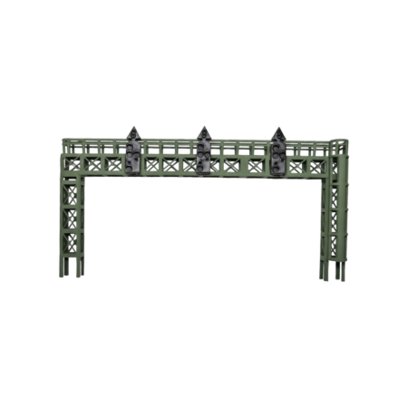 Spur TT Signalbrücke dreigleisig mit Ausfahrtsignal