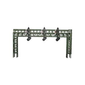 Spur TT Signalbrücke dreigleisig mit Ausfahrt- und Vorsignal