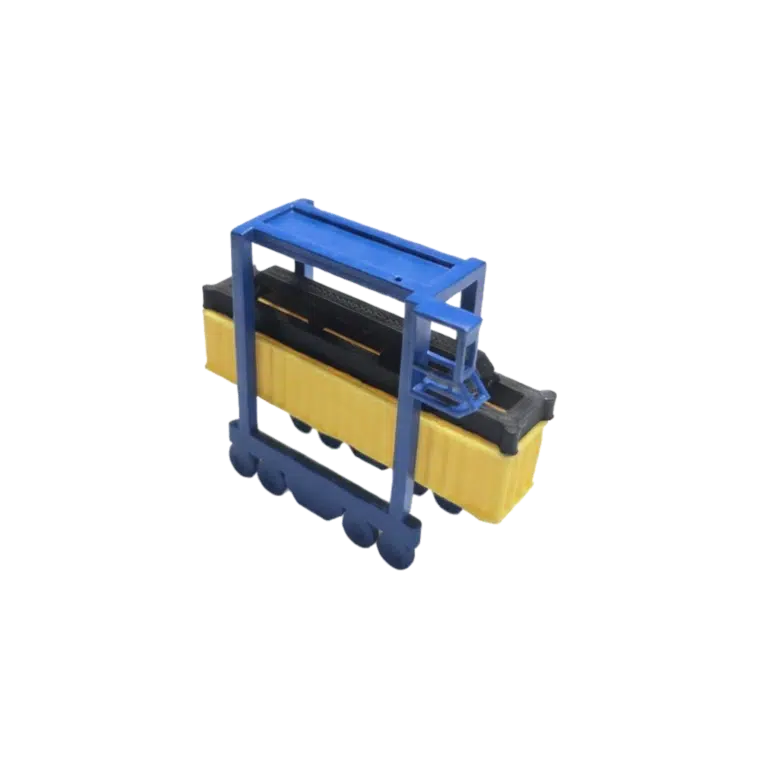 Spur Z Van Carrier blau mit Container