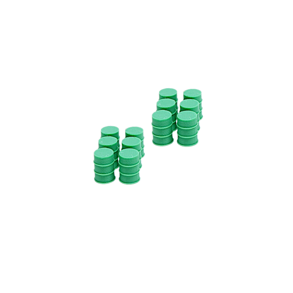 Spur H0 Fässer grün 12er Pack