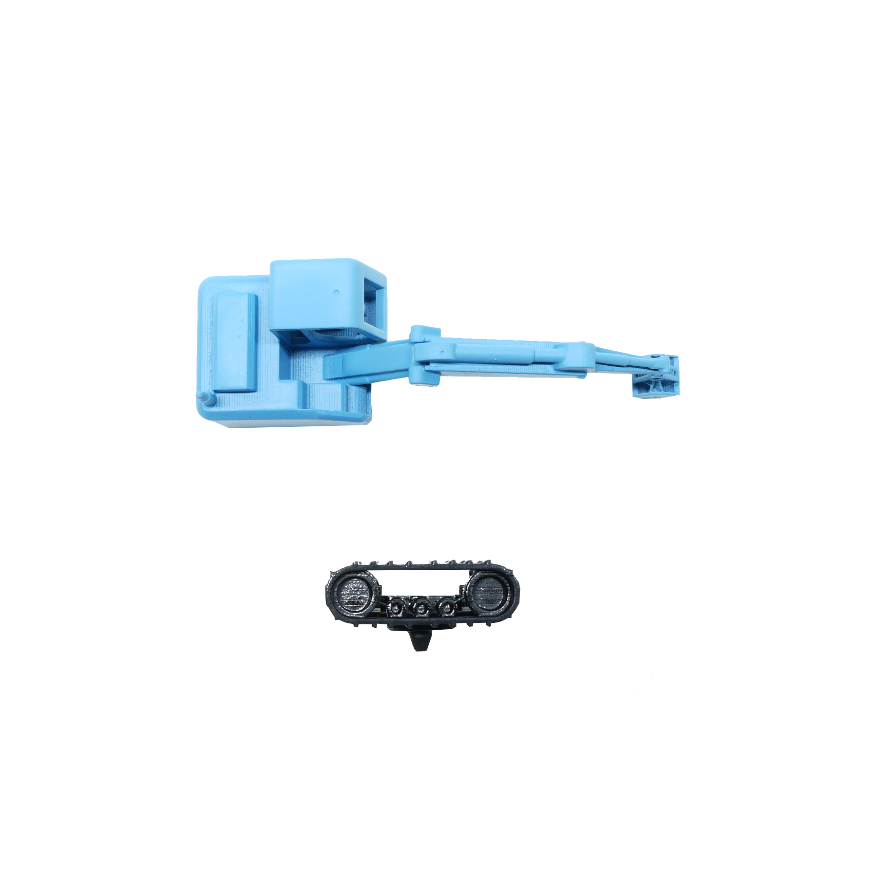 Spur TT Raupenbagger in Arbeitsstellung blau