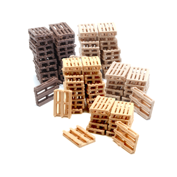 Spur H0 Paletten mix dreifarbig 90er Pack